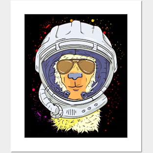 Llama Astronaut Funny Space and Llama Lover Posters and Art